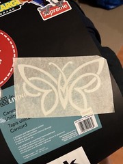 Celtic Knot Butterfly Decal Sticker (White) – 6″ by 3.5″