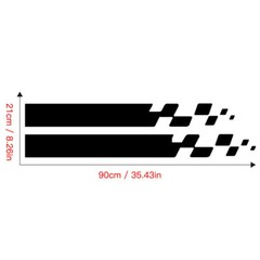 Stripe Graghic Sticker Racing Car Body Side Skirt Hood Rear Mirror Decal 5Pcs