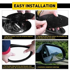 1/2Set 51167252893 Driver Side Mirror Glass Heated For BMW E81 E90 E91 E92 325i