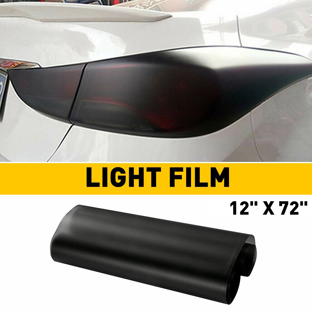 12″x72″ Medium Smoke Black LED Headlight Taillight Fog Light Tint Film Vinyl