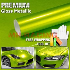 Gloss Metallic Lime Green Candy Decal Car Vinyl Wrap Film Sticker Sheet Sparkle