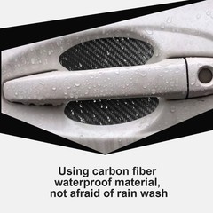 Self-Adhesive Carbon Fiber Door Handle Cup Stickers – 4pcs for Most Cars