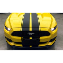 78.7” Black Hood Roof Rally Racing Stripe Decal Vinyl Stickers Universal