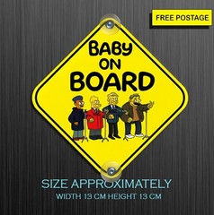 1 X Baby on board Suction cup sign, car baby sign, simpsons baby funny sign