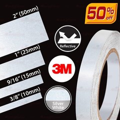 3M SILVER WHITE REFLECTIVE Conspicuity Auto PinStripe Vinyl Decal Tape Sticker