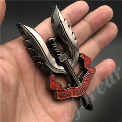 Metal 3D Gun SAS Who Dares Wins Car Trunk Fender Emblem Badge Decal Sticker