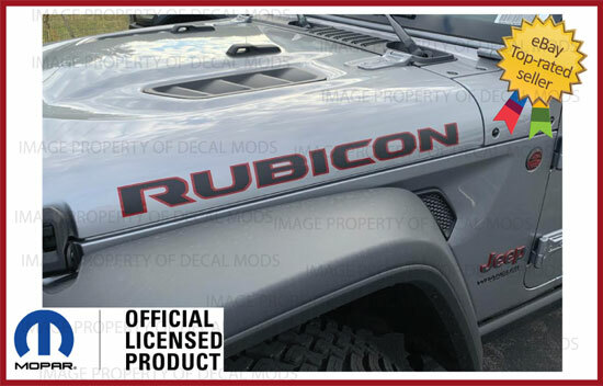 18 – 24 Jeep Wrangler RUBICON Hood Decals Graphics Stickers JL Red Black FJ5T6