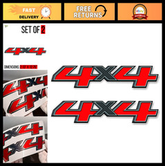 4×4 Decals for Silverado Sierra 1500 2500 HD 2014-2018 – Premium Red Silver Fini