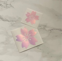 Sakura Cherry Blossom Vinyl Decal Sticker Car Laptop – Pink Opal Iridescent Full