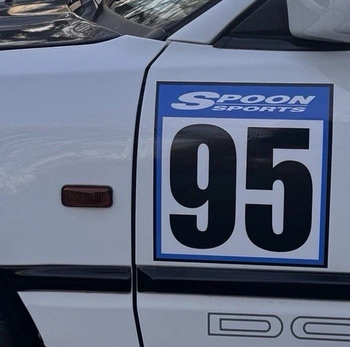 2x Spoon Sports Door Number Plates For CRX And Civic Hatchbacks