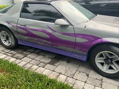 Car Decals Hot Fire Flames 98” Vinyl Side Door Motor stickers Purple ZC813