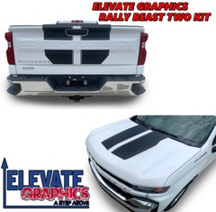 Fits Chevy Silverado Rally Beast Two Graphics Vinyl Stripes 3M Decals 2019-2023