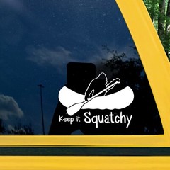 Big Foot Car Decal – Bigfoot and Canoe Decal.