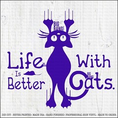Cat Person Vinyl Decal Sticker Suv Truck Car Window Die Cut Lettering