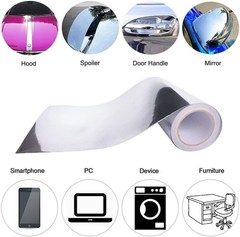 Durable Chrome Mirror Car Vinyl Wrap 12″x60″ – Easy Application with Air Release