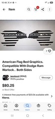 COMPATIBLE WITH DODGE RAM Warlock Flags BED GRAPHICS VINYL DECAL BEDSIDE REAR