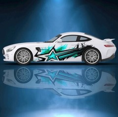 All Cars STAR STARS decal for car mini truck or sport compact Both Sides Multi