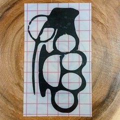 Brass Knuckle Grenade Silhouette Vinyl Decal Urban Street Art Sticker