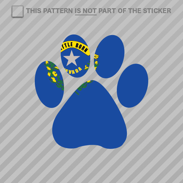 Nevada State Shaped Paw Print Sticker Self Adhesive Vinyl Dog Cat Pet Puppy