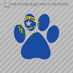 Nevada State Shaped Paw Print Sticker Self Adhesive Vinyl Dog Cat Pet Puppy