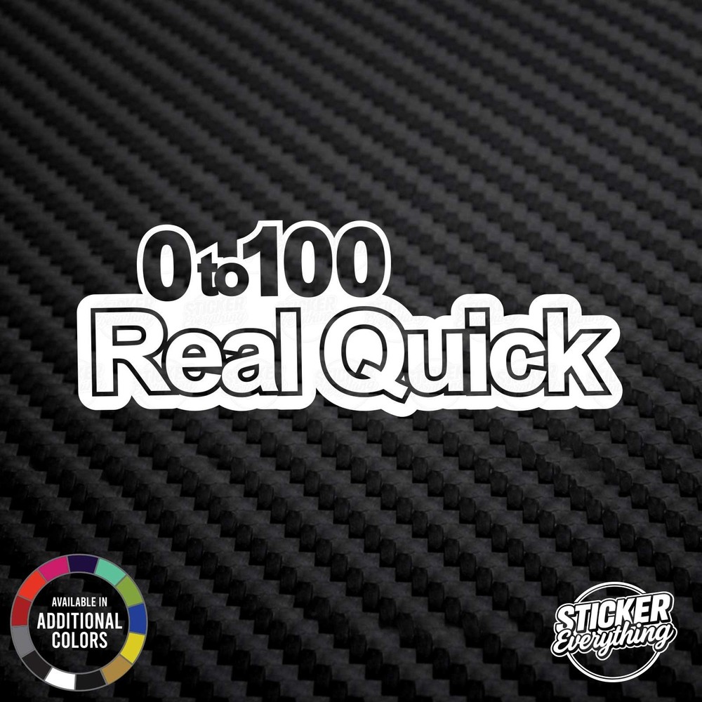 0 To100 Real Qiuck 8″ Vinyl Decal Sticker Fits Ford V8 Fast Car Funny Joke Jdm