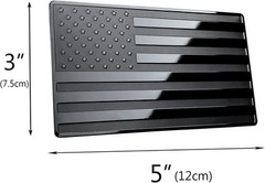 LFPartS USA Embossed Stainless Steel Metal Flag for 5"x3", Black