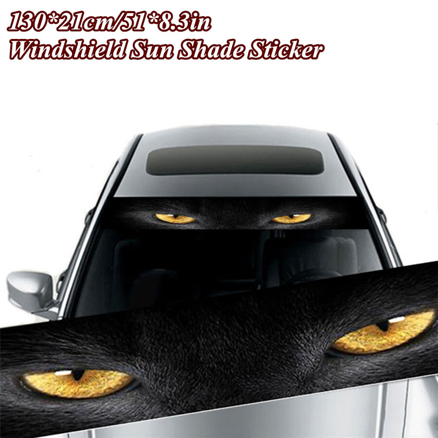 Car Front Rear Windshield Sticker Terror Animal Eyes Decor Sun Shade Decal 130cm