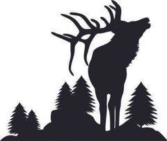 Elk Scene Silhouette Wildlife Decal #1 11″ x 10″ LARGE WHITE