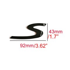 Red/Black/Silver S Leter Badge Sticker Rear Trunk Tailgate Emblem Decor
