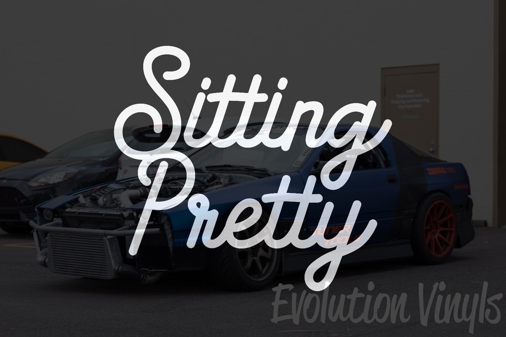 Sitting Pretty Sticker Decal V1 – Truck Car Lowered Lifted Boost Turbo Stance