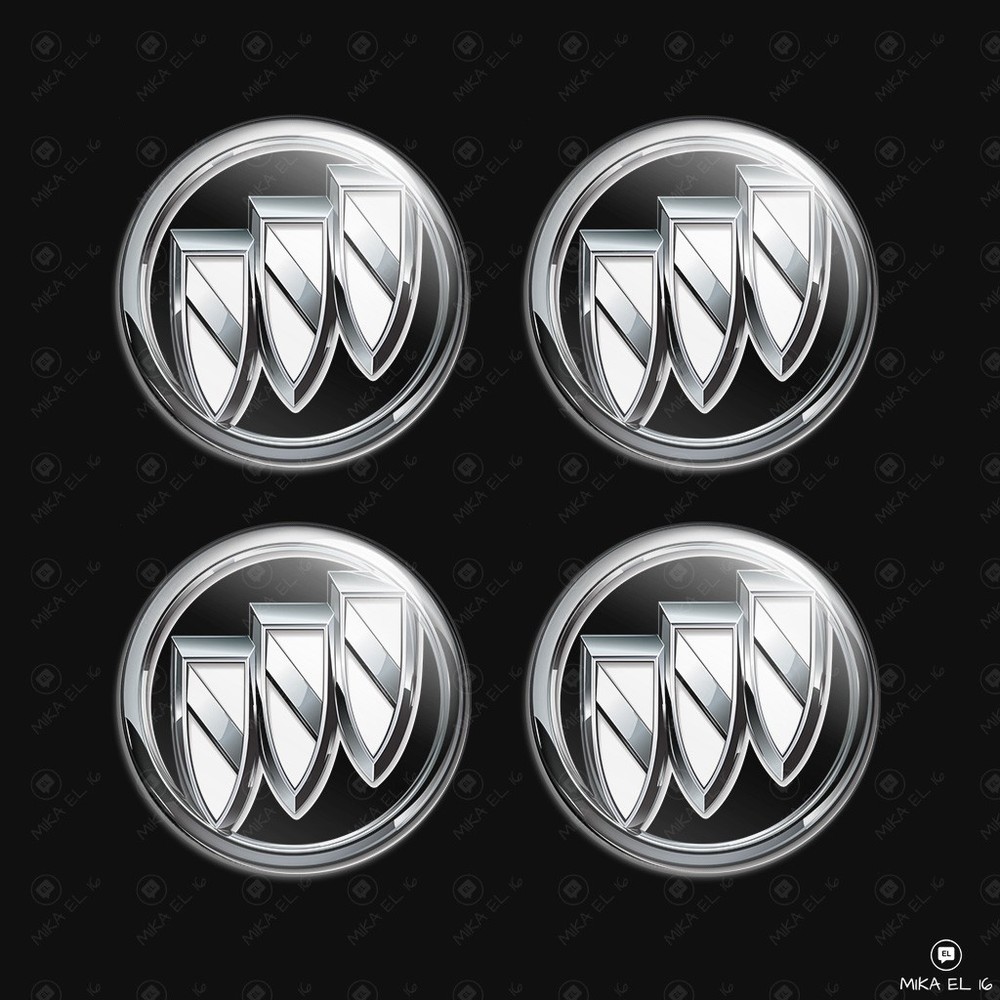 Buick Wheel Center Cap Decals 4pcs 3D Domed Resin Sticker Emblems