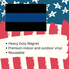 Thin Blue Line Heavy Duty Magnet Black and Blue – 4″ x 6″ Cars Trucks Outdoors