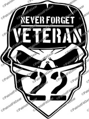 Veteran 22,Skull,Suicide Awareness,PTSD,Support Our Troops,Sticker,Vinyl Decal