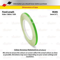 LIME GREEN 1/8″ 3mm Roll PIN STRIPE Car Striping Line TAPE Decal Vinyl Sticker