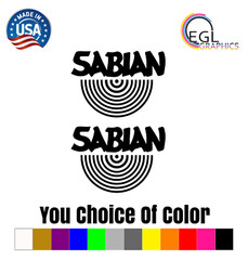 Sabian Cymbals Logo 4″ Wide Vinyl Decal Sticker – BOGO (PAIR) 2 Decals