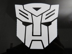 White Transformers 4×4 Inches Vinyl Decal Sticker for Truck