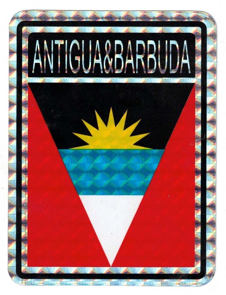 Antigua & Barbuda Country Flag Reflective Decal Bumper Sticker DC-009