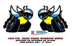 GE-QG-719 1970 DODGE – SCAT PACK BEE DECAL – 3″ TALL – OUTSIDE WINDOW INSTALL