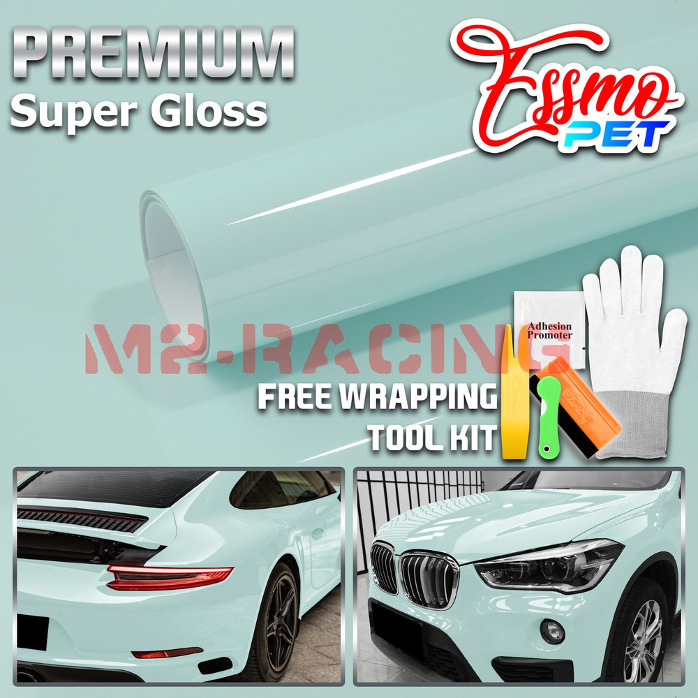 ESSMO PET Super Gloss Ocean Mist Teal Vehicle Vinyl Wrap Decal Glossy Like Paint