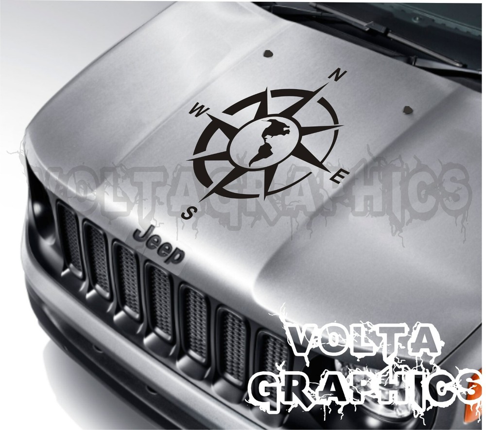 Vinyl Hood Decal Compatible with Jeep Renegade 2015-2024 Compass hood decal