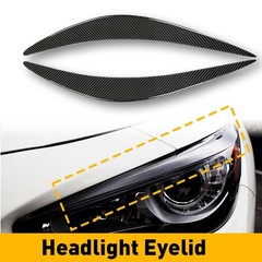 1/2set Headlight Carbon Real Fiber Eyebrows Eye Lid Trim Fit Cover Infiniti Q50