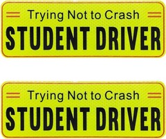Magnetic Student Driver Sign – 2 PCS Reflective Warning Stickers for New Drivers
