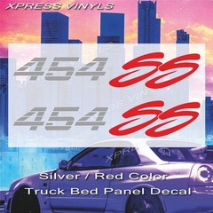 (2) 454 SS Chevy Truck 4×4 Off Road Silverado 1500 Sticker Vinyl Decal SILVER