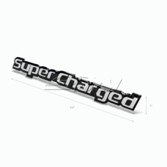 2X Silver Supercharged Aluminum Adhesive Trunk Bumper Emblem Badge Sticker Decal