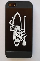 Hawaiian Standup Paddleboard Sticker Vinyl Decal Flowers Cell/Car/Wall (V455)