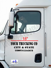 TRUCK DOOR DECALS CUSTOM SET 2 COMPANY NAME CITY STATE USDOT VINYL