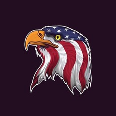 AMERICAN EAGLE FLAG (CUSTOM STICKERS )Vynil Decal 6 Years + Resistance Stickers