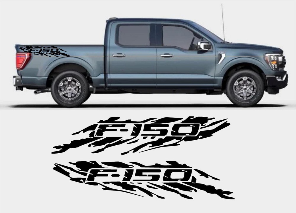 Ford F-150 Mud Splatter Bed logos Decal Compatible with Ford Trucks. Both Sides