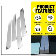 8PC Stainless Chrome Steel Pillar Trims Post Covers for PC 2019-2025 Toyota RAV4
