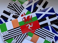 Celtic Nations Flags Bumper Sticker, 10x3in, Vinyl Decal For Car, Windows Etc